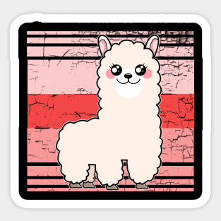 Pink Alpaca Llama Sticker